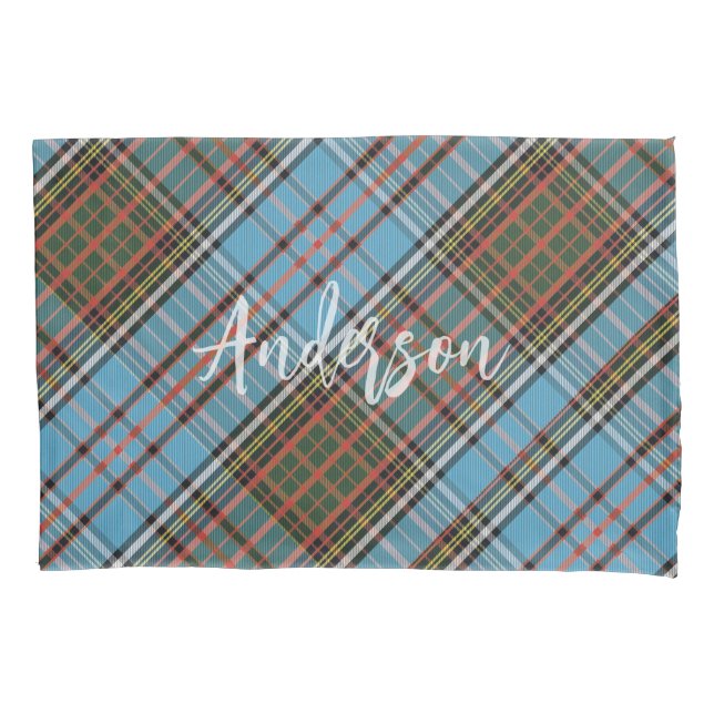Plaid Anderson Classic Tartan Rustic Personalised Pillowcase (Front)