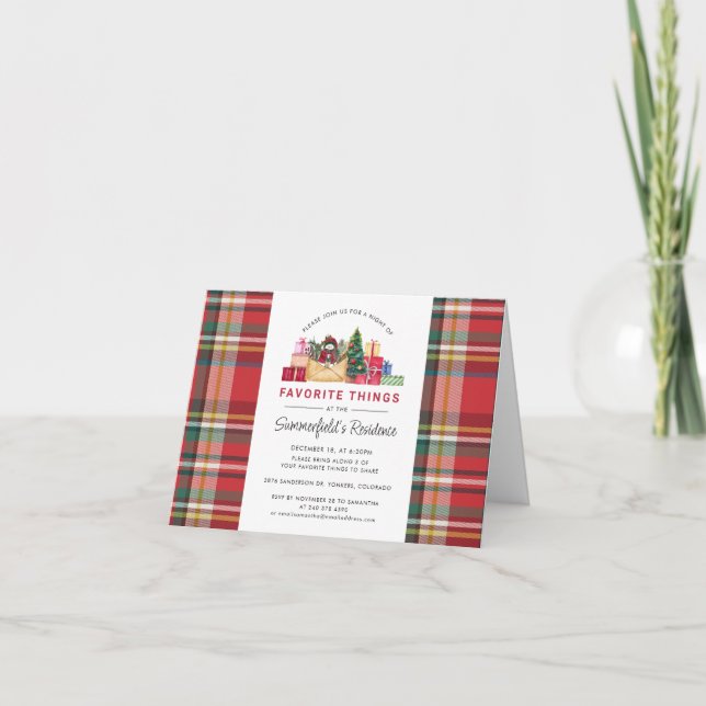 Plaid Annual Christmas Favourite Things Festive Invitation (Front)
