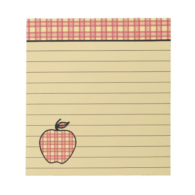 Plaid Apple Notepad (Front)