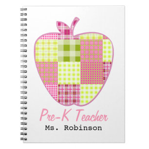Plaid Apple Pre-K Teacher Notebook