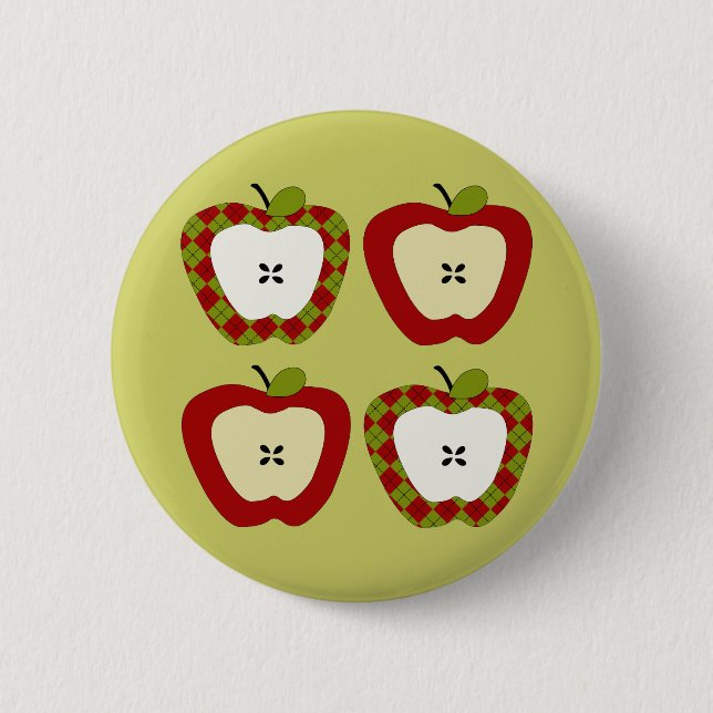 Plaid Apple Quartet 6 Cm Round Badge (Front)