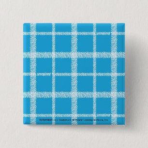 Plaid Aqua 15 Cm Square Badge