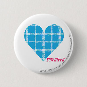 Plaid Aqua 2 6 Cm Round Badge