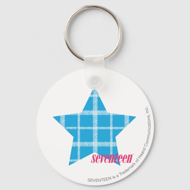 Plaid Aqua 3 Key Ring (Front)