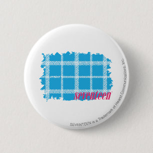 Plaid Aqua 4 6 Cm Round Badge