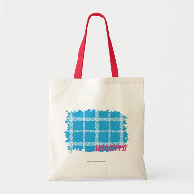Plaid Aqua 4 Tote Bag (Front)