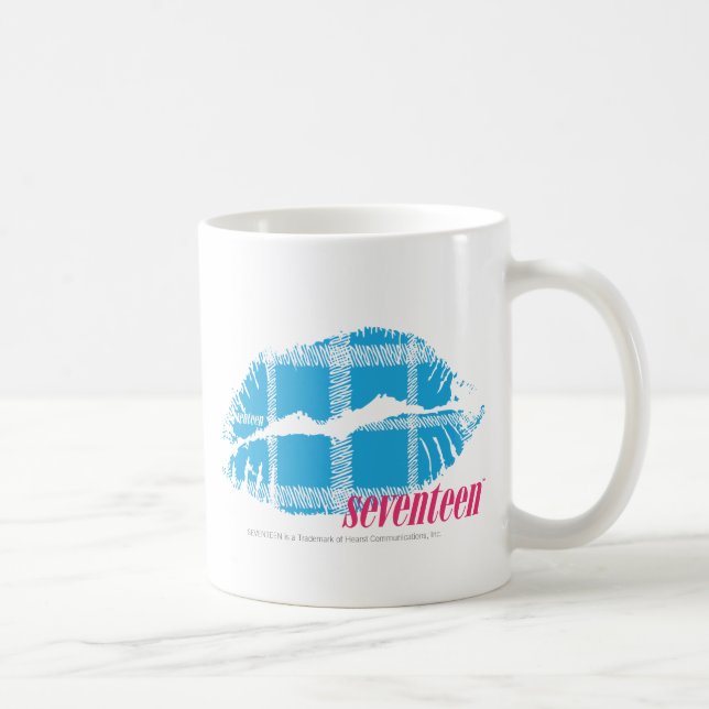 Plaid Aqua Coffee Mug (Right)