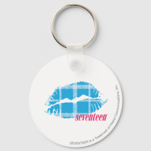 Plaid Aqua Key Ring