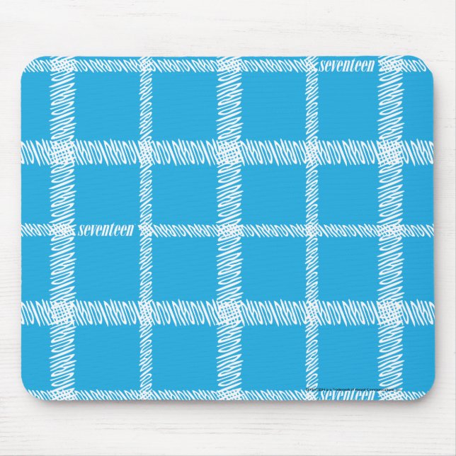 Plaid Aqua Mouse Pad (Front)
