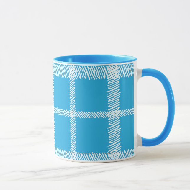 Plaid Aqua Mug (Right)
