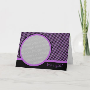 Plaid Baby Announcement 2 (Purple)