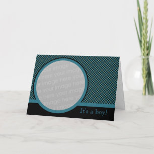 Plaid Baby Announcement 2 (Teal)