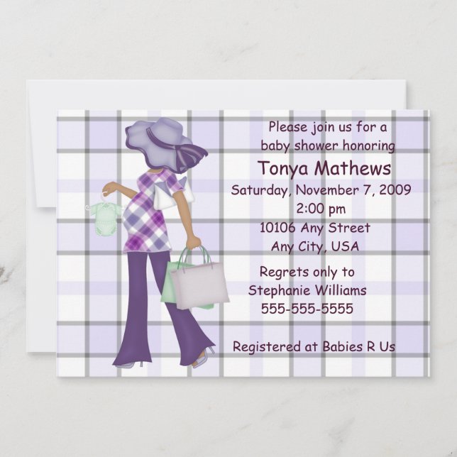 Plaid Baby Shower Invitation (AA) (Front)
