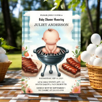 Plaid Babyq Fun Food Steak Beef Bbq Baby Shower