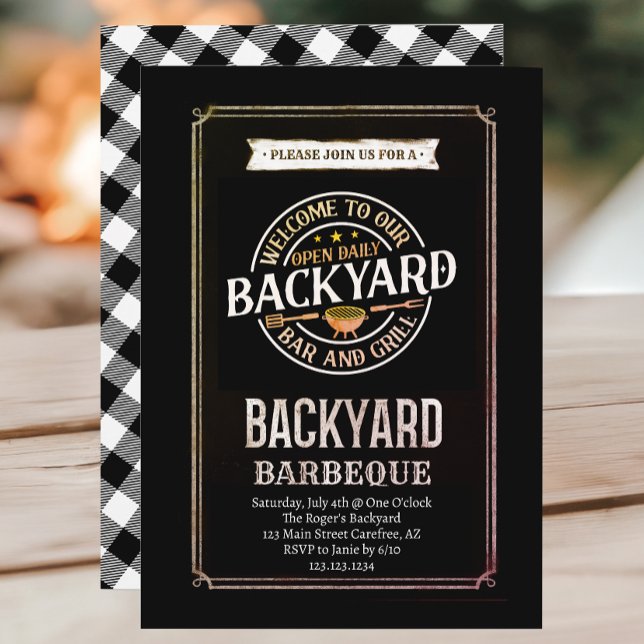 Plaid Barbecue Backyard BBQ Party Invitation (Creator Uploaded)