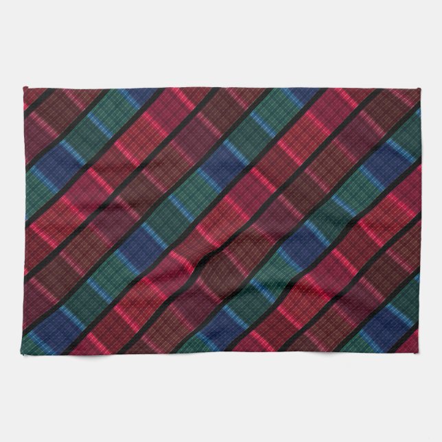 Plaid, beautiful plaid, multicolored plaid ,tartan tea towel (Horizontal)