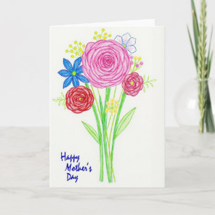 Plaid Bloom Mothers Day Card