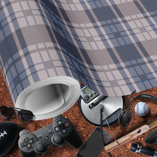 Plaid-Blue Brown-Masculine Wrapping Paper (Plaid-Blue Brown-Masculine Wrapping Paper by Leapfroglisics Shop)