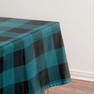 Plaid blue pattern tablecloth