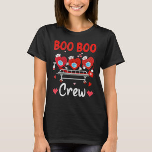 Plaid Boo Boo Crew Valentine's Day Heart Nurse Wea T-Shirt