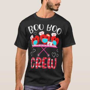 Plaid Boo Boo Crew Valentine's Day Heart Nurse Wea T-Shirt