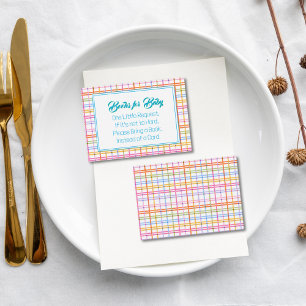 Plaid Books for Baby Colorful Rainbow Baby Shower Enclosure Card