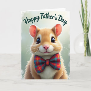 Plaid Bow Fathers Day Critter Card