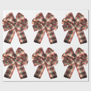 Plaid Bow Wrapping Paper