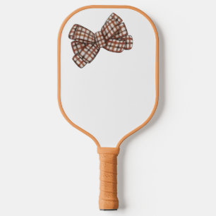 Plaid brown bow preppy pickleball paddle