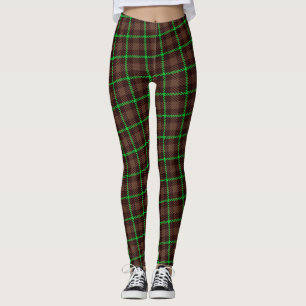 Plaid Brown Green Minimal Pattern Leggings