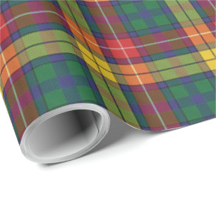 Plaid Buchanan Rustic Classic Red Green Tartan Wrapping Paper