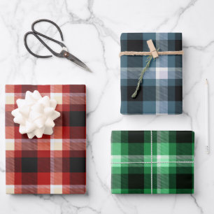 Plaid Bundle Wrapping Paper Sheet