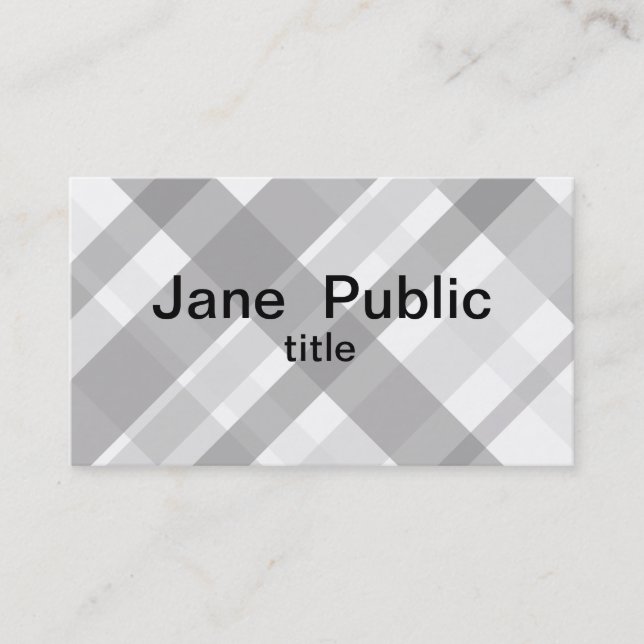 plaid business card grey and white double sided (Front)