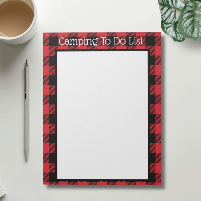 Plaid Camping To Do List Custom Notepad (Creator Uploaded)