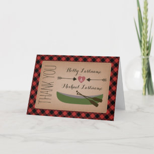 Plaid Canoe + Heart With Arrows Thank You Card