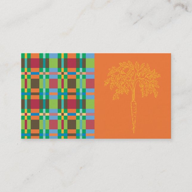 Plaid Carrots Bizcard Business Card (Front)