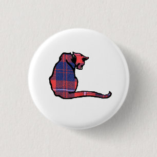 Plaid Cat 3 Cm Round Badge