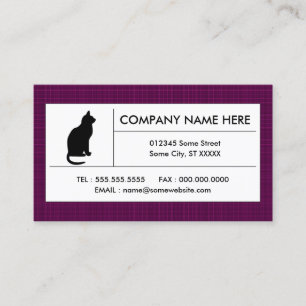 plaid cat business card