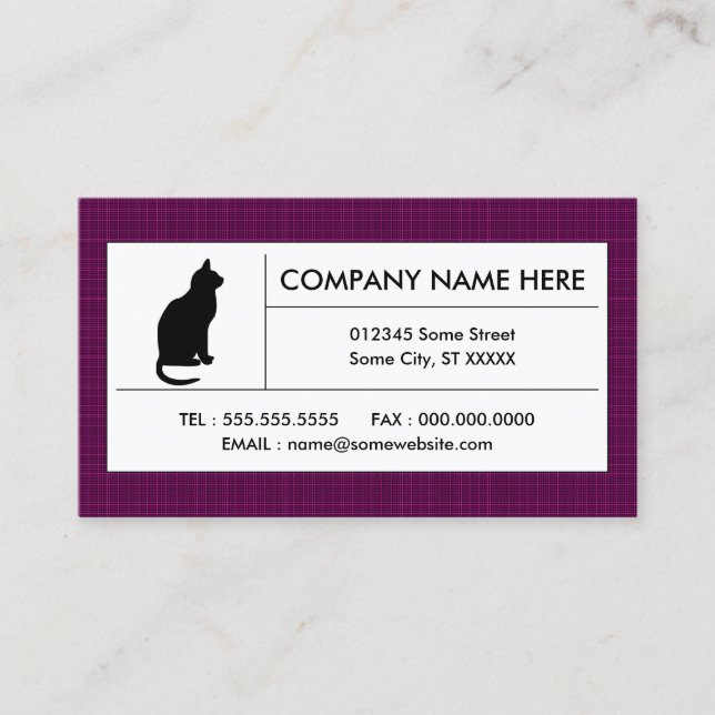 plaid cat business card (Front)
