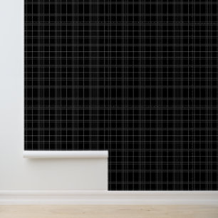 Plaid Charcoal and Black Peel and Stick Wallpaper