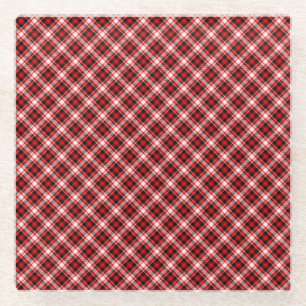 Plaid Checks Fabric Texture Pattern-68767 Glass Coaster