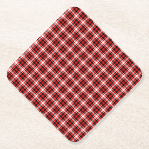 Plaid Checks Fabric Texture Pattern-68767 Paper Coaster