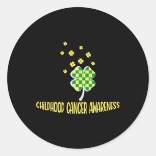 Plaid Childhood Cancer Awareness for Women St Patr Classic Round Sticker
