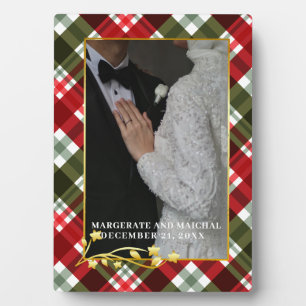 Plaid Christmas 1 Photo Married and Merry poster Plaque