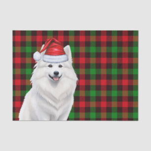 Plaid Christmas American Eskimo Dog Holiday Tissue Paper