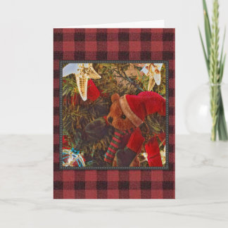 Plaid Christmas Bear Card