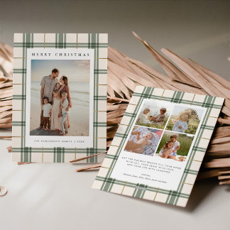 Plaid Christmas Card with Photo