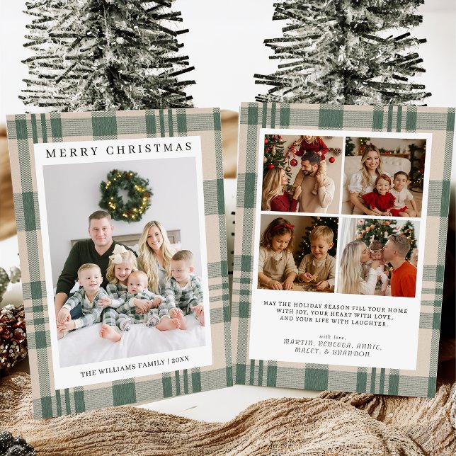Plaid Christmas Card with Photo Holiday Card (Creator Uploaded)