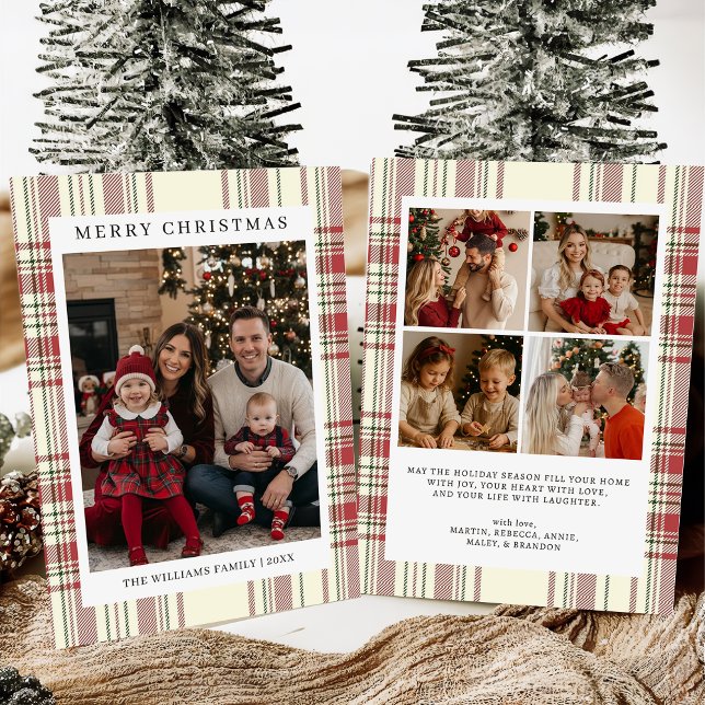 Plaid Christmas Card with Photo Holiday Card (Creator Uploaded)