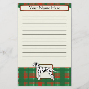 Plaid Christmas Dalmatian Stationery